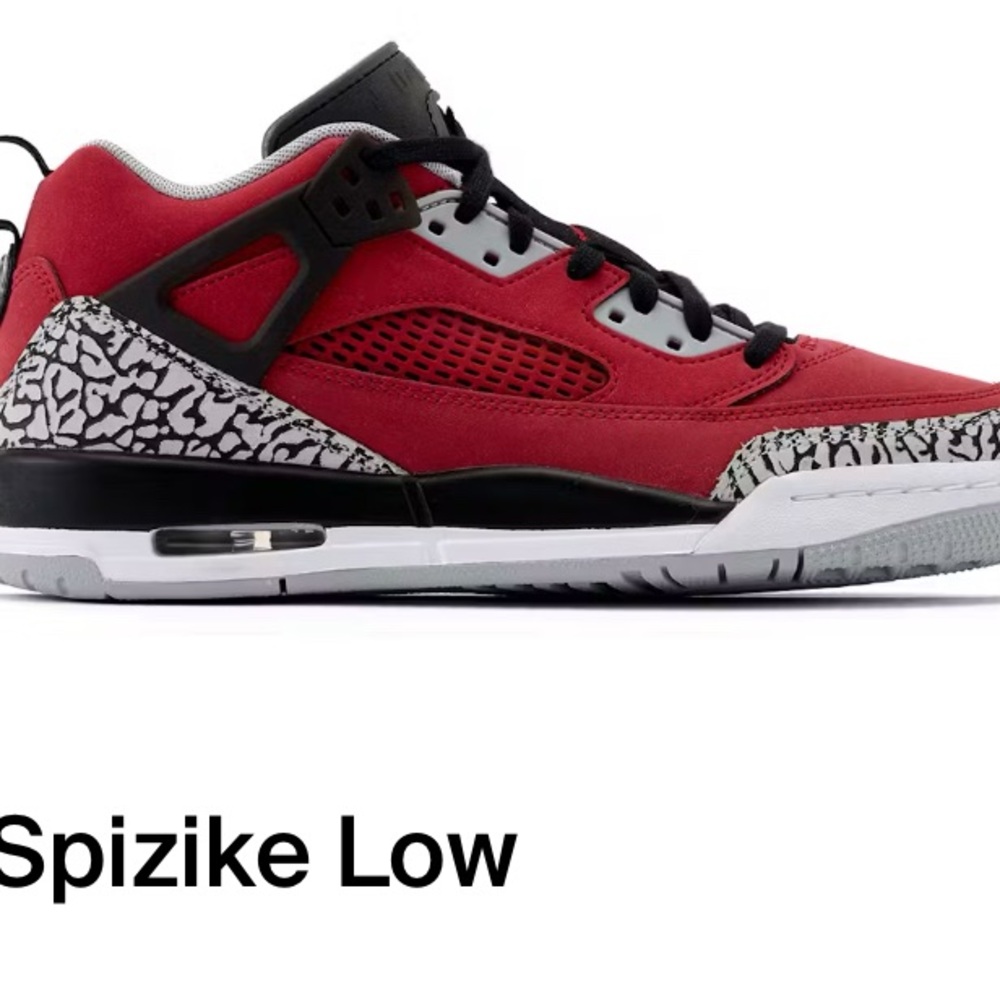 Jordan Spizike Low Red and Black Athletic Shoes